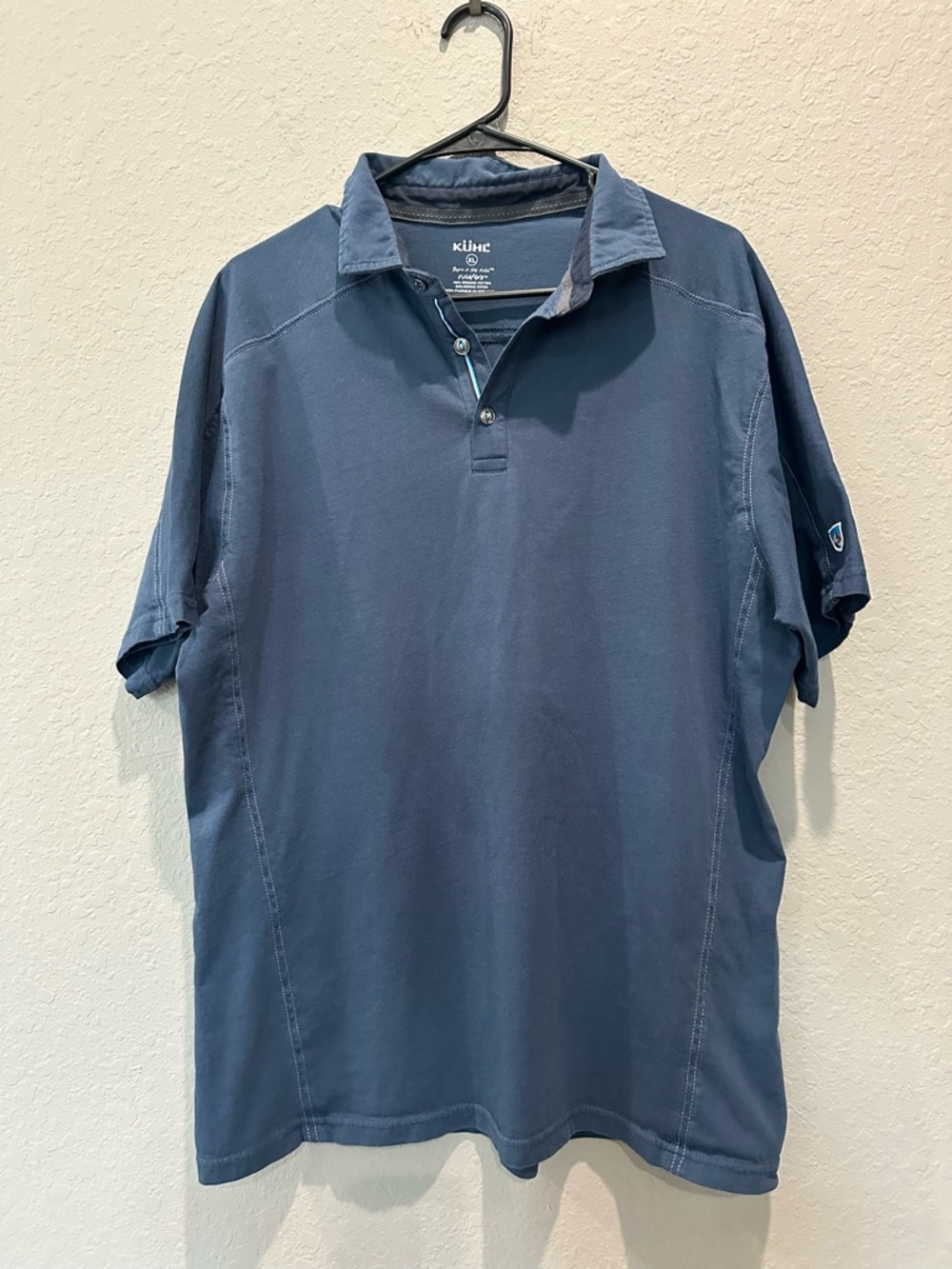 Kuhl Women’s Polo Shirt Organic Cotton French Navy Blue Sz XL EUC